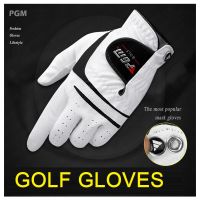 Free shipping PGM Brand New Golf Gloves 1 pc Lambskin+PU leather Gloves gift Left right hands with ball marker Sheepskin