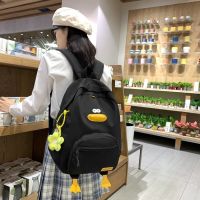 Duck Cartoon Backpack for Boys Girls Simple Lightweight Backpack 2023 New Female Oxford Cloth Canvas Travel Small Travel Backpack Schoolbag Mommy Bag