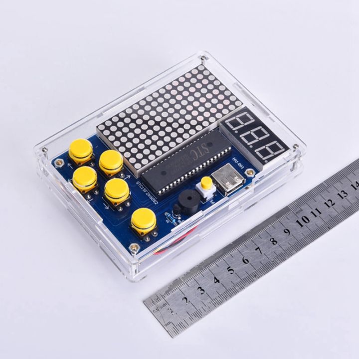 1set-diy-game-kit-diy-electronic-soldering-welding-tranning-set-snake-plane-pixel-game-console-making-kit-electronic-soldering-kits-with-acrylic-case