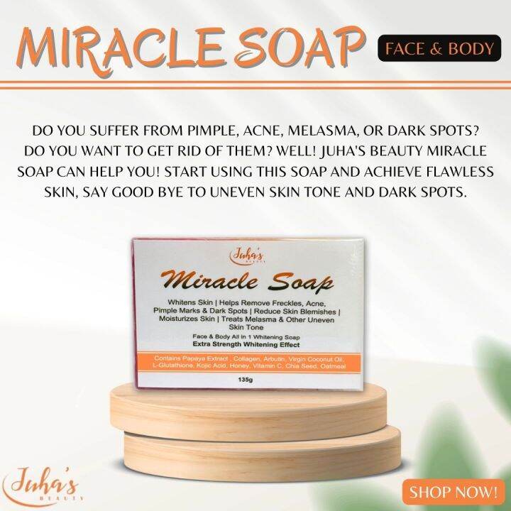 Original Miracle Soap 135g Instant 10x Whitening with Glutathione