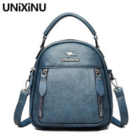 UNIXINU Fashion Small Womens Leather Backpack Solid Color Zip Travel Backpacks for Women 2023 Trend Girls Bagpack Shoulder Bag