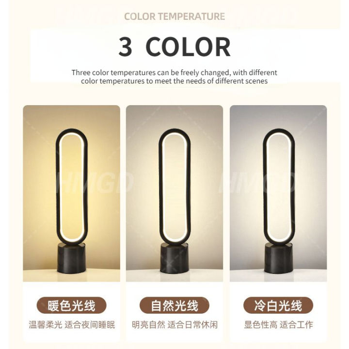 mzd-หลอดไฟ3สี-โคมไฟตั้งโต๊ะวงกลมสร้างสรรค์แบบนอร์ดิกไฟกลางคืน-led-ขนาดเล็กข้างเตียงนอน-pelindung-mata-ประหยัดพลังงานไฟห้องนอนและให้นมบุตรในหอพัก