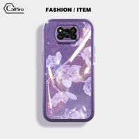 Callfire เคสสำหรับ Xiaomi POCO X3 Pro POCO X3 NFC โทรศัพท์กระดาษสีชมพูเงาพิมพ์ Bauhinia TPU ลายดอกไม้ป้องกันการชนกันนุ่ม