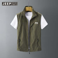 JEEP SPIRIT New Vest Mens Outdoor Leisure Spring and Summer Photography Fishing Vest Stand Collar Vest Vest Jacket