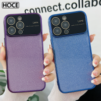 เคสโทรศัพท์โปร่งใสแวววาวของ HOCE สำหรับ iPhone 14 13 11 12 Pro Max XR XS X 7 8 14 Plus ฝาครอบเกราะ TPU แบบนิ่มตัวปกป้องกล้องถ่ายรูปขนาดใหญ่