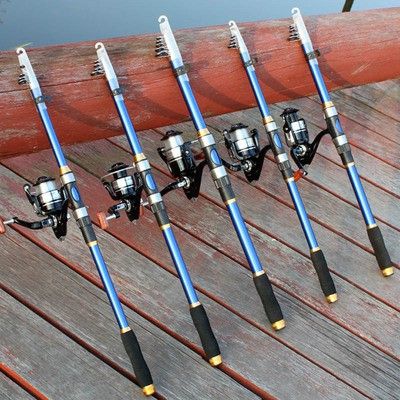 retcmall6-cod-suke-2-1m-fishing-rod-reel-ชุด-eva-handle-glass-fiber-telescopic-5ส่วน