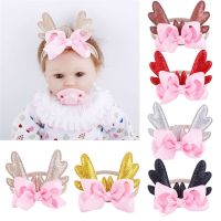 Cute Baby Headband Toddler Kids Girls Bowknot Hairband Christmas Deer Headwear Dress up Hoops Elk Headband