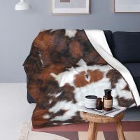 【CW】✌◈  Cowhide Fuzzy Blanket Fur Leather Texture Throw Blankets for Sofa Lounge 150x130cm King