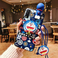 เคสโทรศัพท์การ์ตูนโดราเอมอนน่ารักสำหรับVIVO Y22 Y22S Y16 Y35 Y02S V25 V25E Y20 Y20i V20 V20SE VIVO Y50 Y30 Y30i Y19 Y91C Y11 Y12 Y15 Y17 Y55 S1 S1 Pro V17 V17 Pro ฉันหรูหราแฟชั่นคุ้มครองเต็มรูปแบบยืนกรณีผู้ถือเคสทีพียูนุ่มกับผู้ถือสายคล้องเชือกเส้นเล็ก