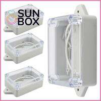 SUN BOX สีขาวขาว กันน้ำกันน้ำได้ ฝาครอบโปร่งใส การปิดตู้ อุปกรณ์เสริมกลางแจ้ง กล่องรวมสายไฟพลาสติก กล่องใส่เครื่องมือ กล่องโครงการไฟฟ้า