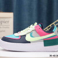 [Free shipping]แท้จริง Nike WMNS Air Force 1 Shadow สุภาพสตรีลำลองรองเท้ากีฬา ลื่นยาง outsole RB