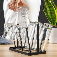 Kitchen Iron Glass Cup Stand Holder Shelf Drying Hanging Drainer up Drying Rack Home Bottle Storage Rack Storage Accessories