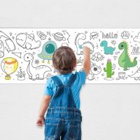 Kid DIY Coloring Paper Graffiti Sticky Scroll Drawing Roll Color Filling Paper Children Painting Drawing Early Educational Toys