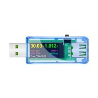 U96P 6.5A 13 in 1 USB Tester U96P 13 in 1 USB Tester DC Digital Voltmeter Voltage Current Volt Ammeter Detector Charger Indicator Meter Clear Blue