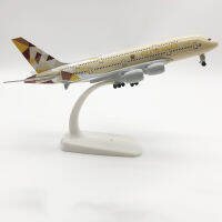 เครื่องบิน A20CM Etihad Airways Airbus A380เครื่องบินรุ่นของเล่นเครื่องบินโลหะ Kids Gift Collection Display With WheelsM