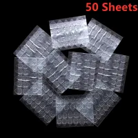 50 Sheets Double-Sided Nail Adhesive Stickers Breathable Transparent Bendable Fake Nail Glue Fake Nail Tips for Women and Girls Adhesives Tape