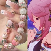 Yae Miko Genshin Impact Anime Sakura Limited Cosplay Bracelet Pink Flower Girl Fashion Props