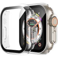 Glass case For Apple Watch Ultra 49mm Band smartwatch PC Bumper Screen Protector Tempered Cover iwatch series strap Accessories