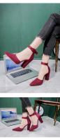 Fashion Ladies High Heels Female Zapatos Mujer Pointed Toe Pumps Women Shoes Woman Party Ankle Strap Pumps  Summer Sandals