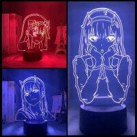 โคมไฟตั้งโต๊ะ LED เปลี่ยนสีได้ Usb ลาย Zero Two