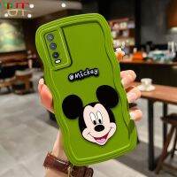 เคสโทรศัพท์ลายคลื่นใหญ่ Y20S Y12A Y20G VIVO Y20 Y12S V2027 V2029 V2032 V2042 Y20SG แฟชั่นน่ารักลายการ์ตูนมิกกี้มาการองเคสโทรศัพท์ Y20i แบบ DIY เคสด้านหลังซิลิโคนป้องกันการกระแทก