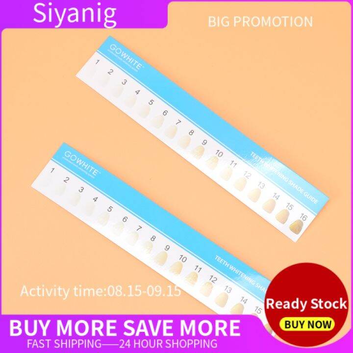 Siyanig【Hot】 20 PCS Care Tooth Shade Guide Chart Bleang Hat Teeth Color