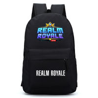 Realm Royaleกระเป๋านักเรียนสำหรับวัยรุ่น3Dพิมพ์ลายสก๊อตสีดำCausalกระเป๋าเด็กกระเป๋าเป้เดินทางนักเรียนแล็ปท็อปกระเป๋าสะพายไหล่