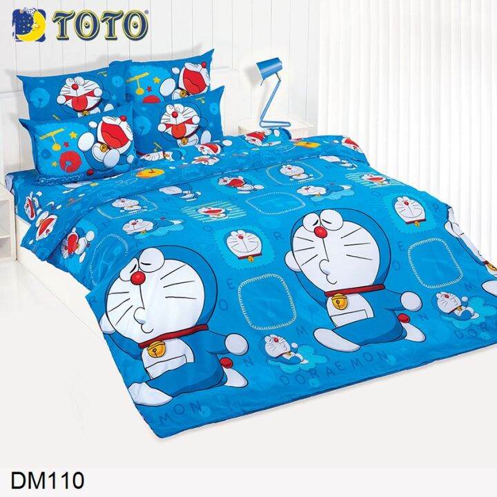 ครบเซ็ต-toto-ผ้าปูที่นอน-ผ้านวมเอนกประสงค์-นวมใยบาง-โดเรม่อน-doraemon-dm110-เลือกขนาดเตียง-3-5ฟุต-5ฟุต-6ฟุต-โตโต้-เครื่องนอน-ชุดผ้าปู-ผ้าปูเตียง-ผ้าห่ม