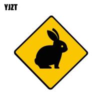 YJZT 10CM*10CM Cute Rabbit Animal Warning Car Sticker PVC Decal 12-1283 Bumper Stickers Decals  Magnets