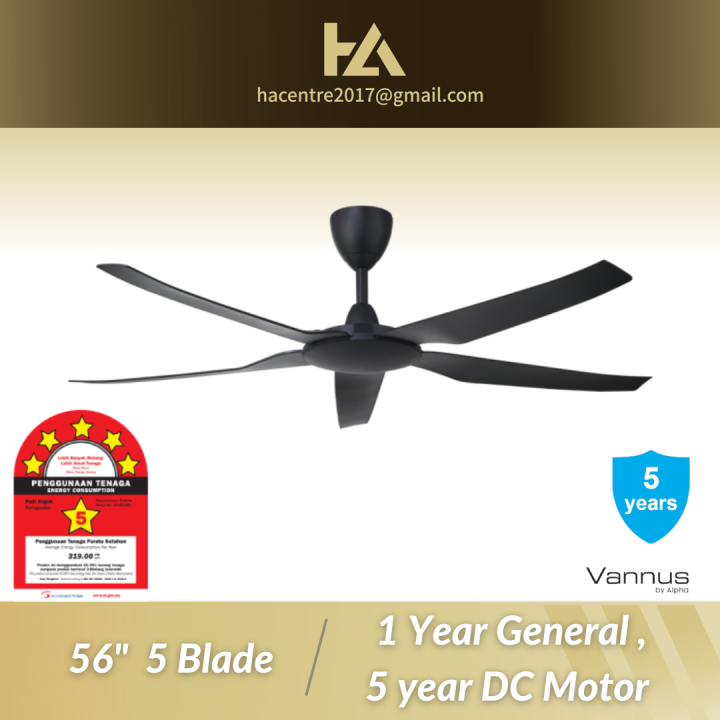 (2 Units) Vannus 56" 5 Blades Remote Control Ceiling Fan IRIZ5B56 (DC