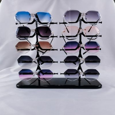 Double Row 10 Pairs of Counter Glasses Display Stand for Sunglasses Sunglasses Display Stand Props Storage Stand 5 Floors