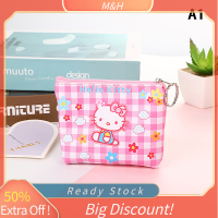 ?【Lowest price】MH กระเป๋าสตางค์ลายการ์ตูนสัตว์ PU เมโลดี้น่ารักกระเป๋าสตางค์กระเป๋าเก็บพวงกุญแจกระเป๋าขนาดเล็ก SANRIO Kuromi Kawaii