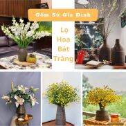 Lọ hoa gốm sứ Bát Tràng cao cấp, bình hoa trang trí nhà cửa men nâu mộc