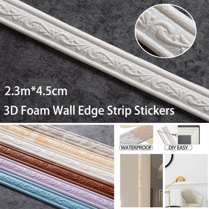 3D Foam Wall Edge Strip Stickers Self Adhesive Waterproof Diamond