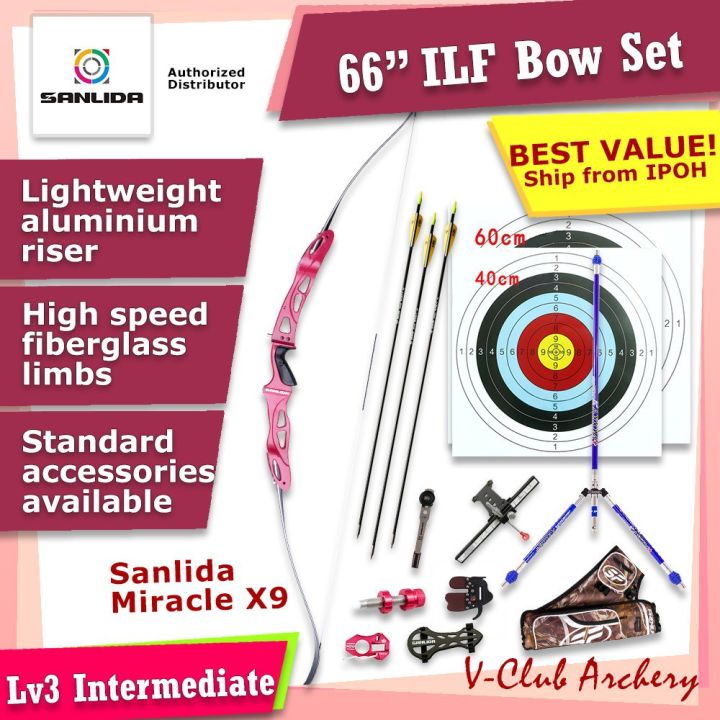 V Club Archery Sanlida Miracle X9 Ilf Takedown Recurve Bow 25 Riser Right Handed 66 Limb 3390