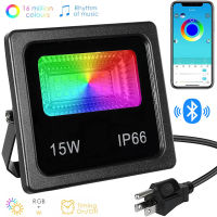 Smart LED RGB+W Flood Light Bluetooth APP Control Outdoor Waterproof Floodlights 220V Spotlight Lamp for Stage Garden Decoration