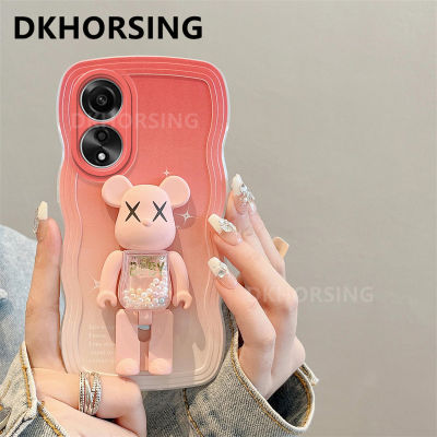 DKHORSING เคสมีขอบคลื่นลูกใหม่สำหรับ OPPO A58 A78 A77 A76 A96 A55 A54 A16 A16K A16E A17โฮลเดอร์3มิติป้องกันเลนส์กล้องเคสมือถือกันชน NFC A78 4G 5G