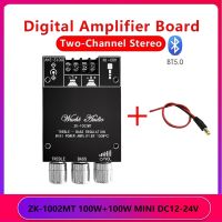 ZK-1002MT Bluetooth Audio Amplifier Board with DC Cable 100Wx2 High and Low Bass Adjustment MINI Stereo Two-Channel