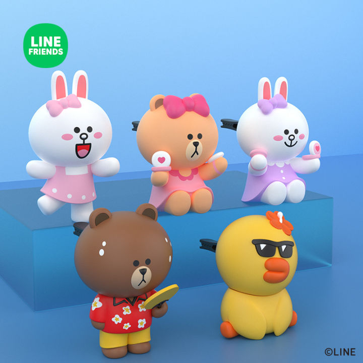 hot-คลิปน้ําหอมปรับอากาศรถยนต์ลายการ์ตูนน่ารัก-line-friends