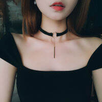 เกาหลีสีดำเชือก Choker สุทธิสร้อยคอสีแดงคอผู้หญิงไหปลาร้าคอโซ่สีดำร้อยคอสายคล้องคอ X9XD