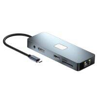 BYL-2309ชนิด C เป็น HDMI 4K 60Hz + DP HD + VGA + RJ47 + USB3.2 + เสียง3.5Mm + PD100W + SD + TF ฮับแท่นวางมือถือ