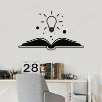 Library School Idea Light Bulbs Open Book Wall Stickers Vinyl Home Decor For Children Kids Reading Room Decals Removable 4353