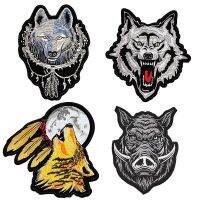 เหล็กบนลายสำหรับเสื้อผ้าAppliques Diyหมาป่าเย็บปักถักร้อยPatches Decorขนาดใหญ่Punk Badgeสติกเกอร์บนเสื้อผ้าเสื้อยืด-EDCNM SHOP