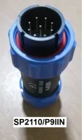 "WEIPU" SP21 Connector รุ่น SP2110/P9IIN 9Pin ระดับกันฝุ่นกันน้ำ IP68 ตัวผู้ แบบกลางทาง