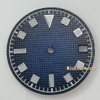 29Mm Blue Grid Watch Dial Face Luminous Index Fit NH35 NH35A Automatic Movement Mens Watch