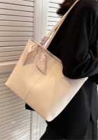 【MAY】 Large-capacity bag womens 2023 new trendy summer tote bag college students class one-shoulder commuter bag shopping bag bag