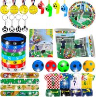 ﹍ New Football Soccer Party Supplies Pinata Toy Gifts Disposable Tableware Table Cover Bracelet Birthday Party Soccer Decoration