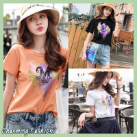 Charming เสื้อแฟชั่นเกาหลี แขนสั้น M Cotton100% High quality รุ่น C721