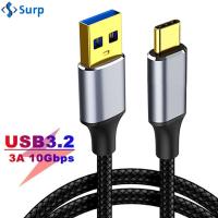 SURP ฮาร์ดดิสก์ Line 3A PD 60W 10Gbps Gen2 USB C ที่ชาร์จไฟรวดเร็ว USB ถ่ายโอนข้อมูล USB สาย Type-C 3.2