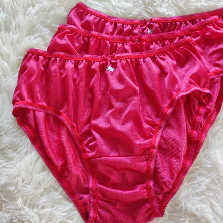 กางเกงในบิกินี่-กางเกงในผู้หญิง-ผ้าวาโก้-นิ่มลื่น-สีแดง-กางเกงไนล่อนเกรดพรีเมี่ยม-แพ็ค-3-ตัว-nbsp-ไซส์-xl-bikini-woman-underwear-nylon-briefs-สะโพก-38-44-นิ้ว-nbsp